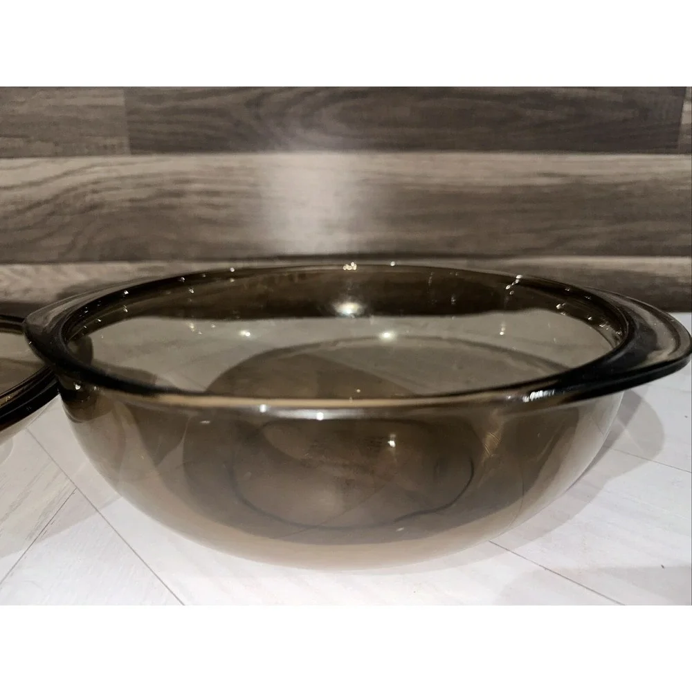 PYREX #024 21 D-3 2-Qt Brown Amber Round Casserole Dish Bowl w/ Lid‎